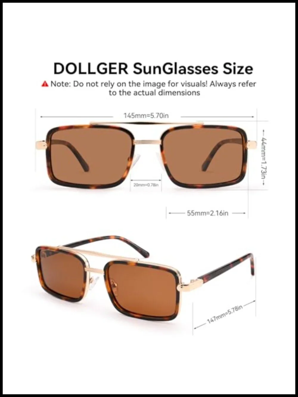 Polarized Aviator Sunglasses Retro Rectangle UV Protection